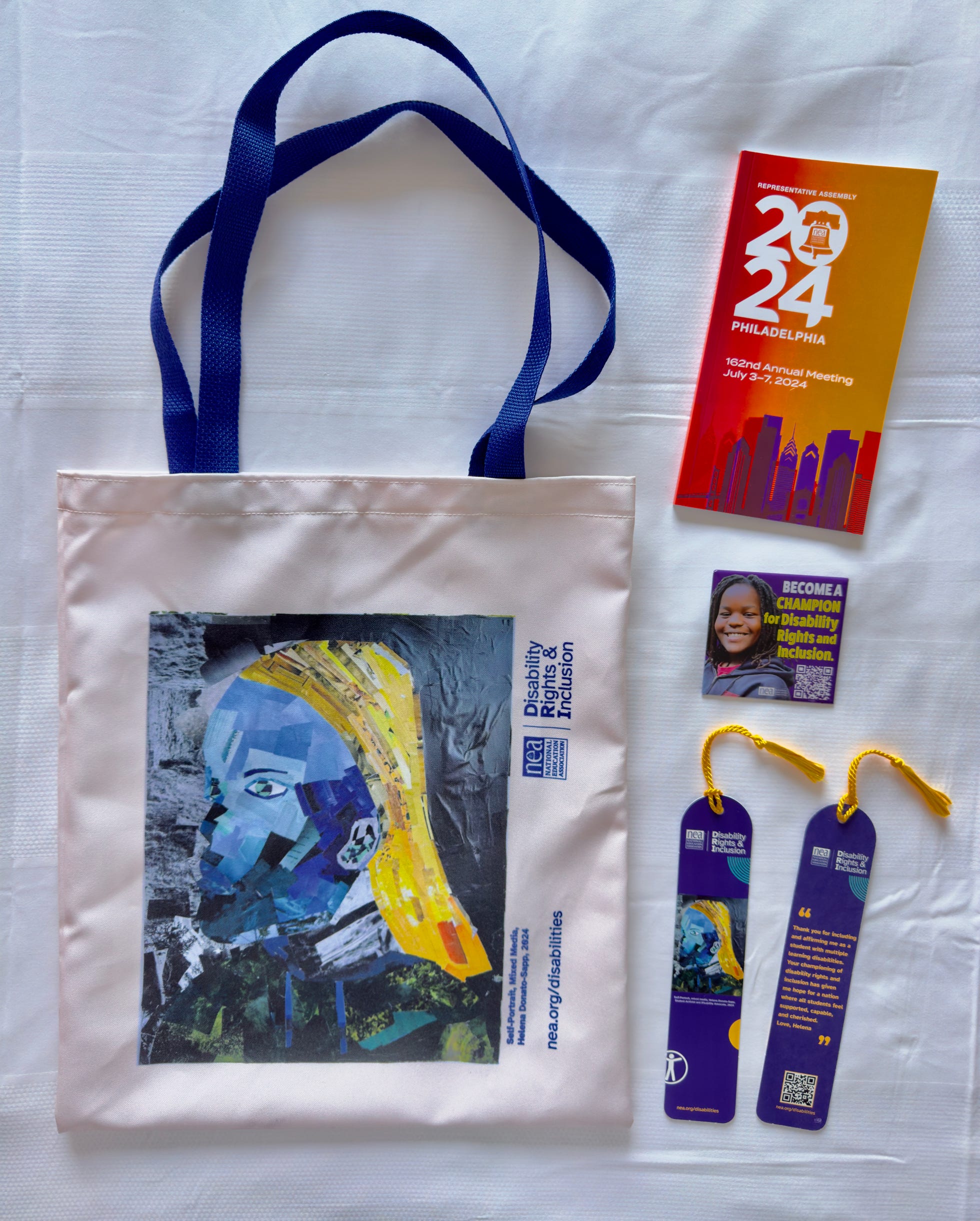 Disability Rights and Inclusion Campaign Tote, Pin, and Bookmarkers